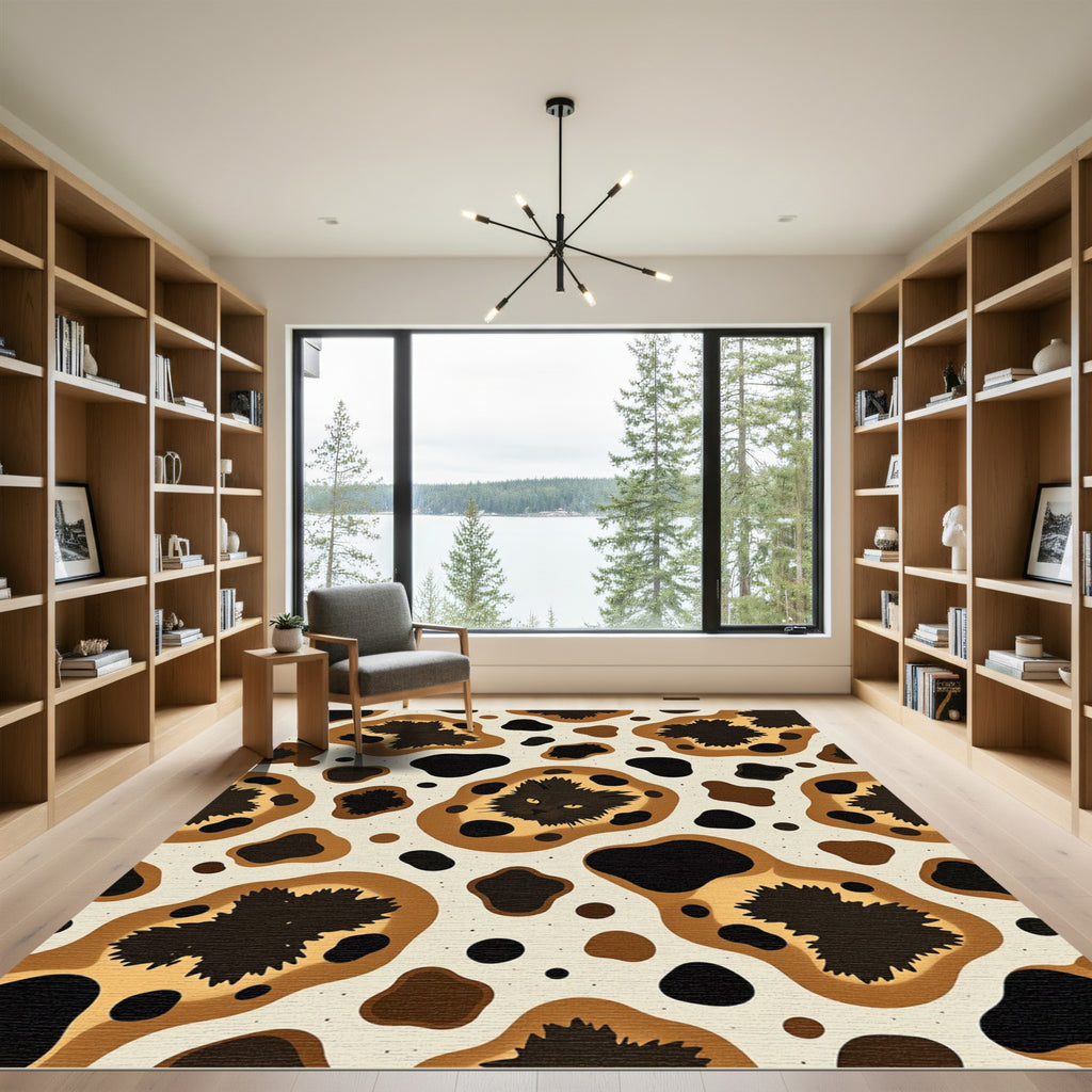 Whimsical Black Cat Spots Rug