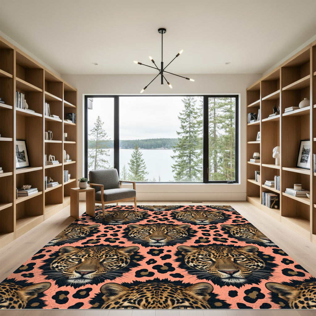 Coral Leopard Spot Assemblage Rug