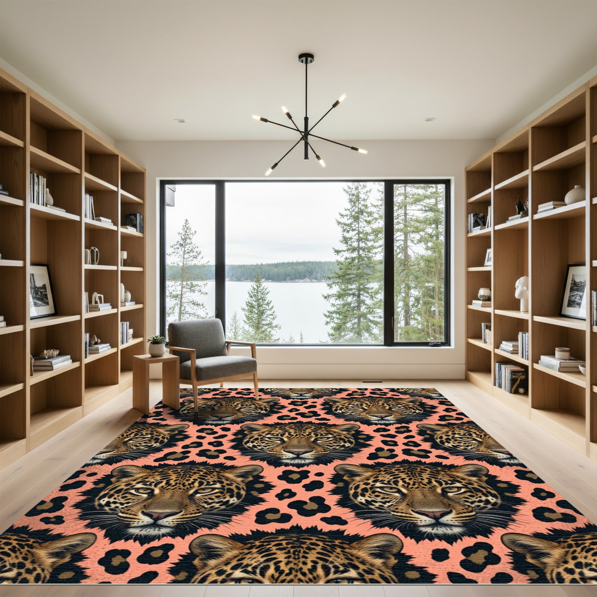 Coral Leopard Spot Assemblage Rug