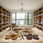 Vintage Sepia Floral Botanical Bouquet Rug