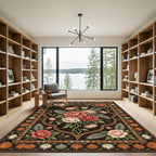 Floral Bouquet Medallion Deep Cocoa Rug