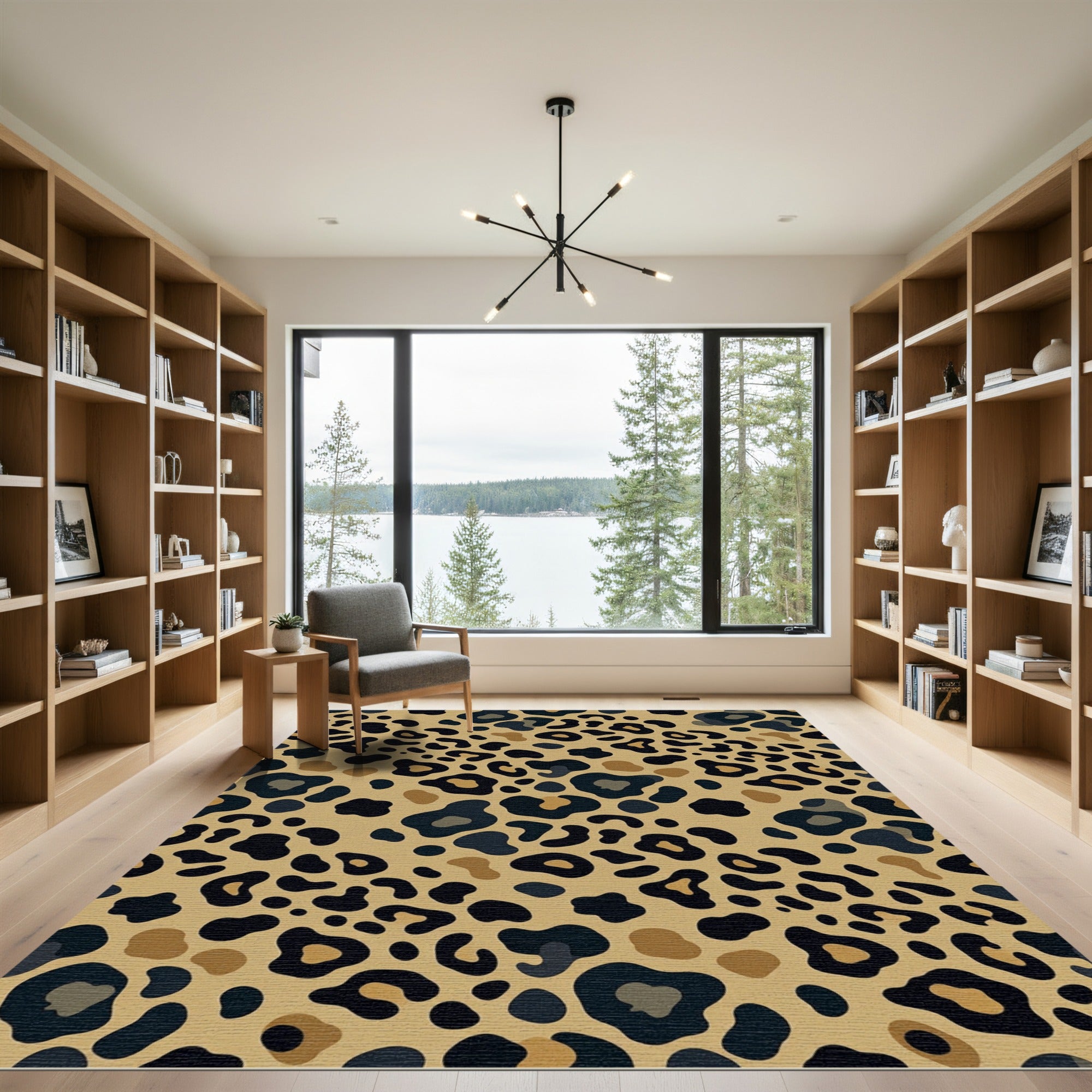 Classic Golden Brown Animal Spot Rug
