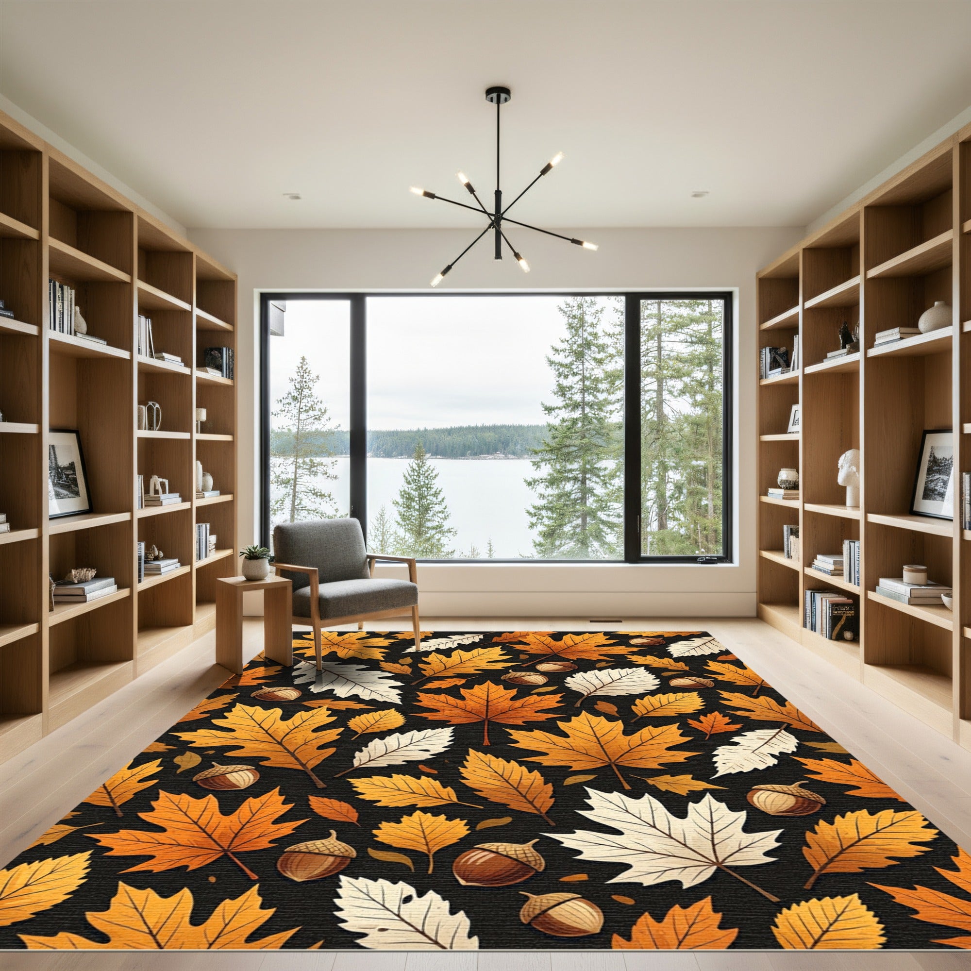 Autumn Harvest Leaves and Acorns Rug