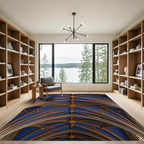Gothic Vaulted Blue Cobalt Filigree Rug