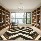 Earthy Chevron Brushstroke Rug
