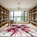 Crimson Ink Splatter Explosion Rug