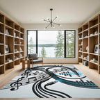 Digital Audio Music Note Wave Art Rug