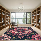 Ethereal Pink Floral Mandala Art Rug