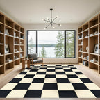 Black White Checkerboard Depth Rug
