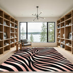 Metallic Rose Gold Zebra Stripe Rug