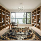 Intense Bobcat Face Wild Animal Rug