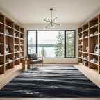 Monochrome Ethereal Coastal Ocean Wave Rug