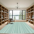Teal Tonal Stripe Fine Lines Rug