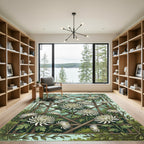 White Chrysanthemum Garden Trellis Rug
