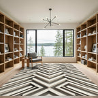 Layered Ivory Chevron Angles Rug