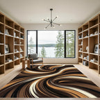 Swirling Chocolate Caramel Cream Ribbon Rug