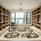 Celestial Sleeping Tabby Cat Constellation Rug