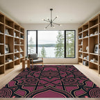 Ornate Plum Royal Geometric Star Tile Rug