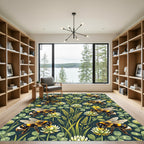 Bumblebee Clover Meadow Botanical Art Rug
