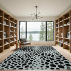 Modern Gray Organic Spotted Abstract Shape Rug