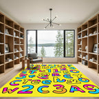 Vibrant Playful Alphabet Numbers Mix Rug