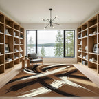 Abstract Monochrome Earthy Swirl Rug