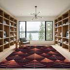 Earthy Toned Staircase Pyramid Layers Rug