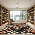 Terracotta Isometric Labyrinth Geometric Rug