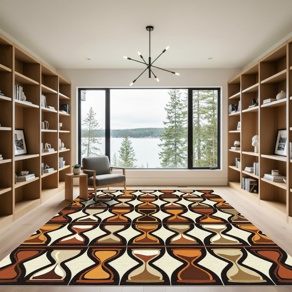 Retro Hourglass Sand Time Rug