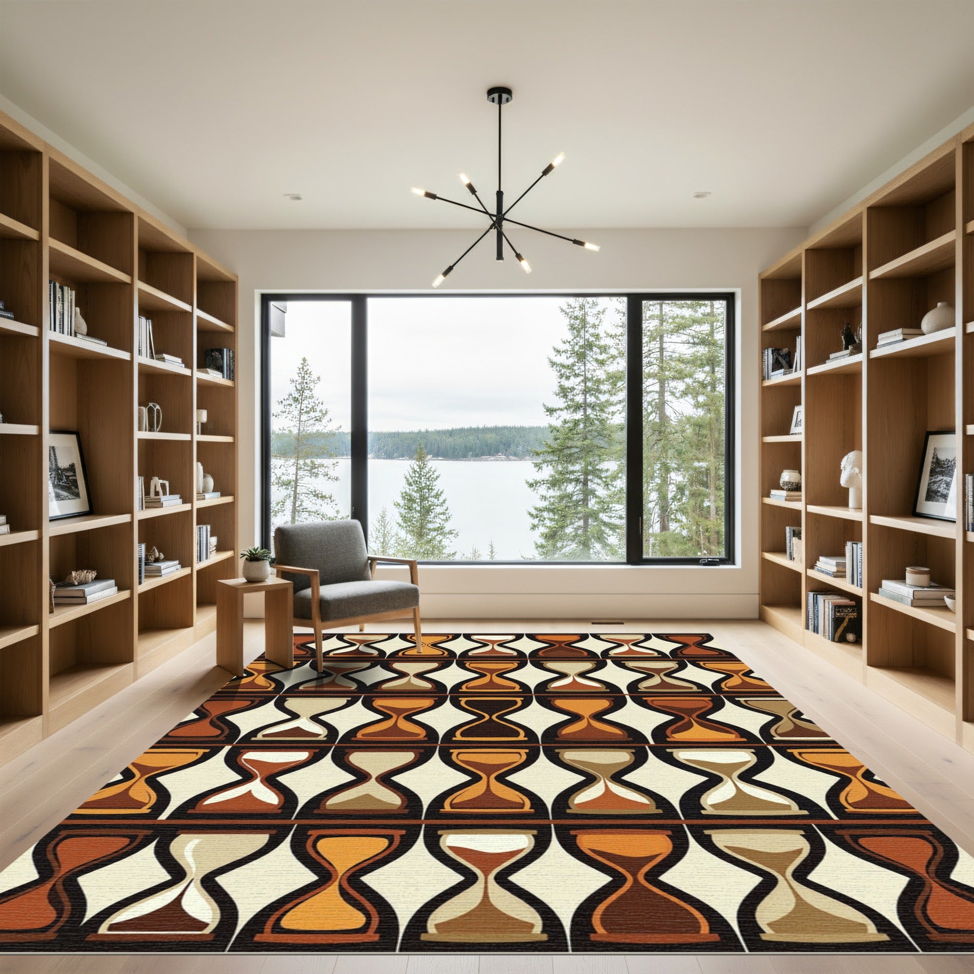 Retro Hourglass Sand Time Rug