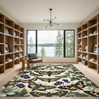 Whimsical Entomological Butterfly Garden Meadow Rug
