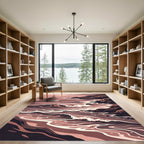 Rose Gold Coastal Wave Art Rug