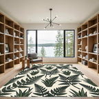 Lush Forest Fern Tropical Foliage Rug