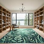 Ethereal Sage Green Wildflower Meadow Rug