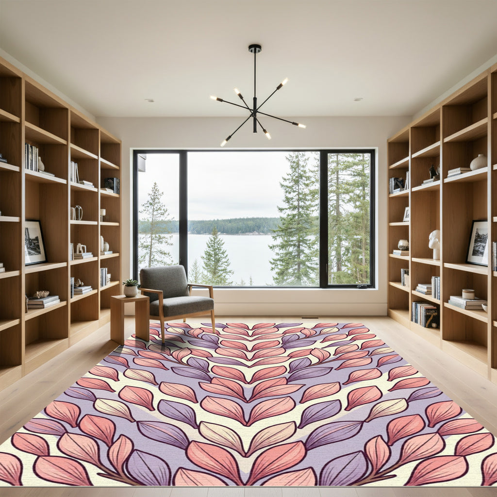 Soft Petal Arching Vines Rug