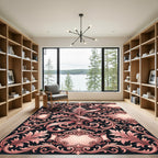 Rose Gold Baroque Scroll Swirl Rug