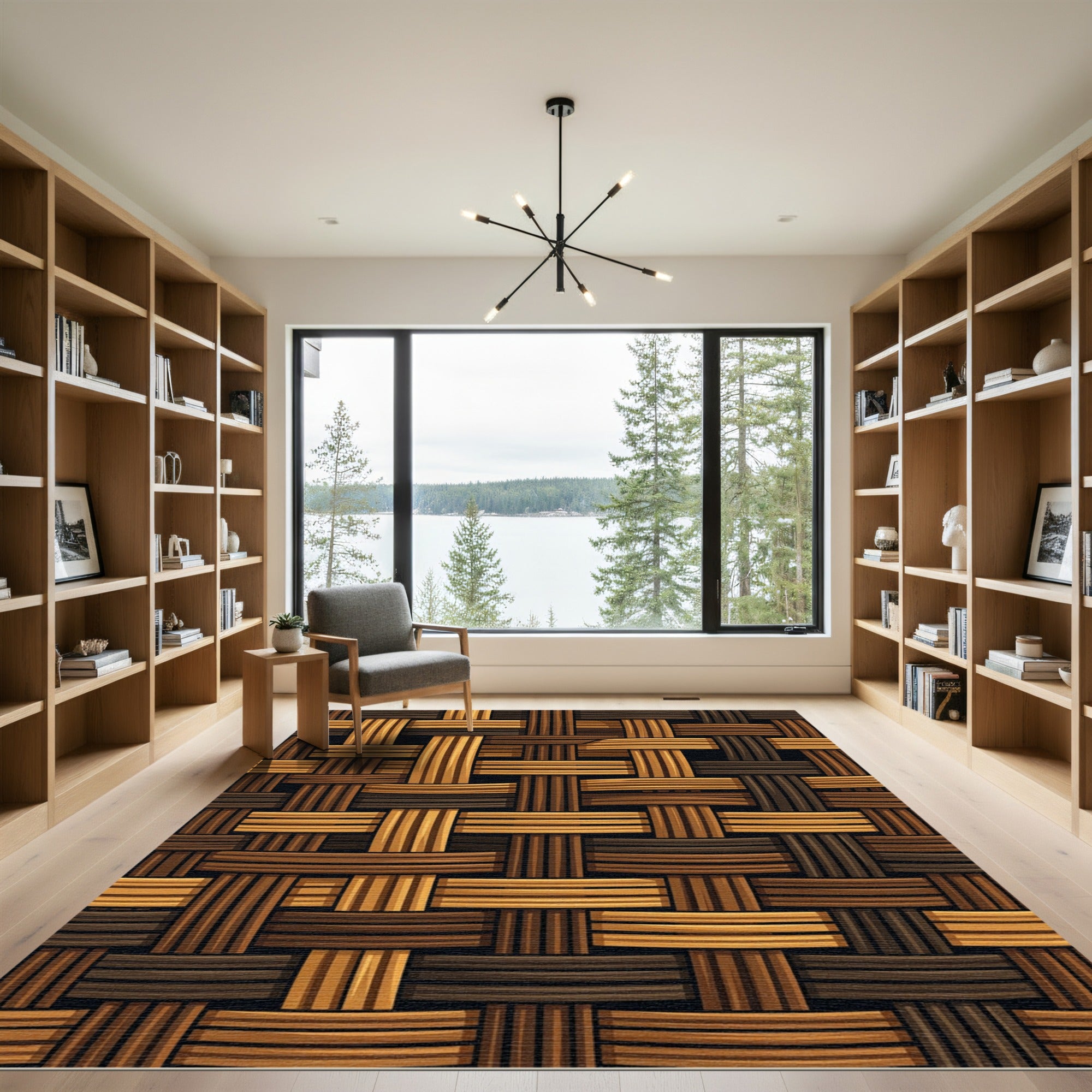 Woven Brown Beige Texture Rectangle Rug