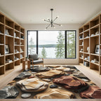 Earthy Toned Tiered Stone Layer Rug
