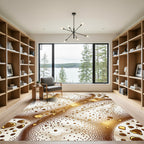 Golden Droplet Marble Texture Rug