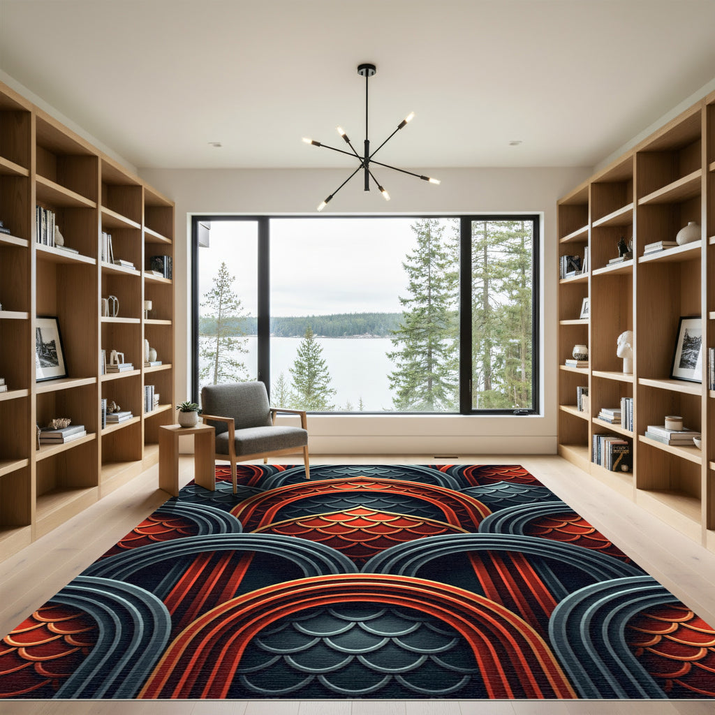 Crimson Gold Arch Scale Rug
