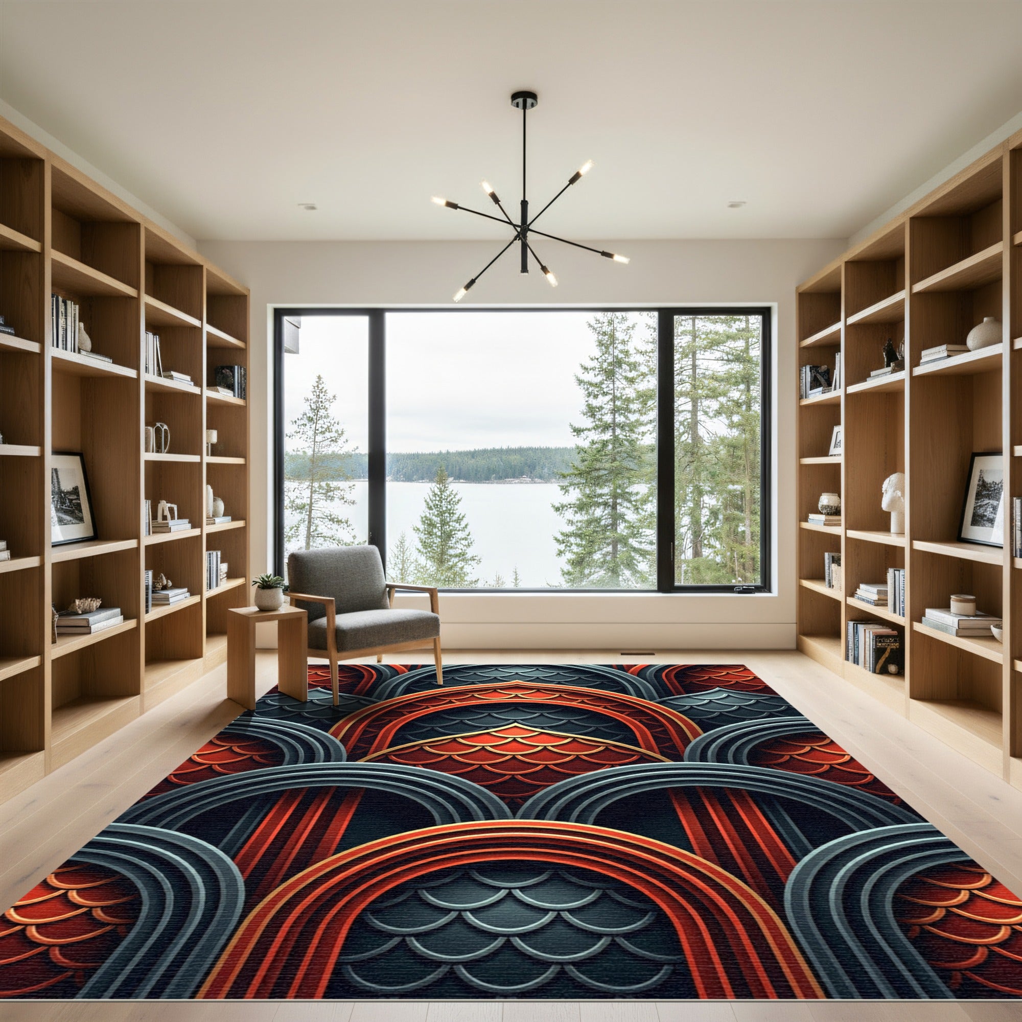 Crimson Gold Arch Scale Rug