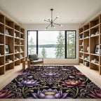Lavender Crimson Lotus Scroll Rug