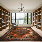 Intricate Burnt Orange Radiant Mandala Rug