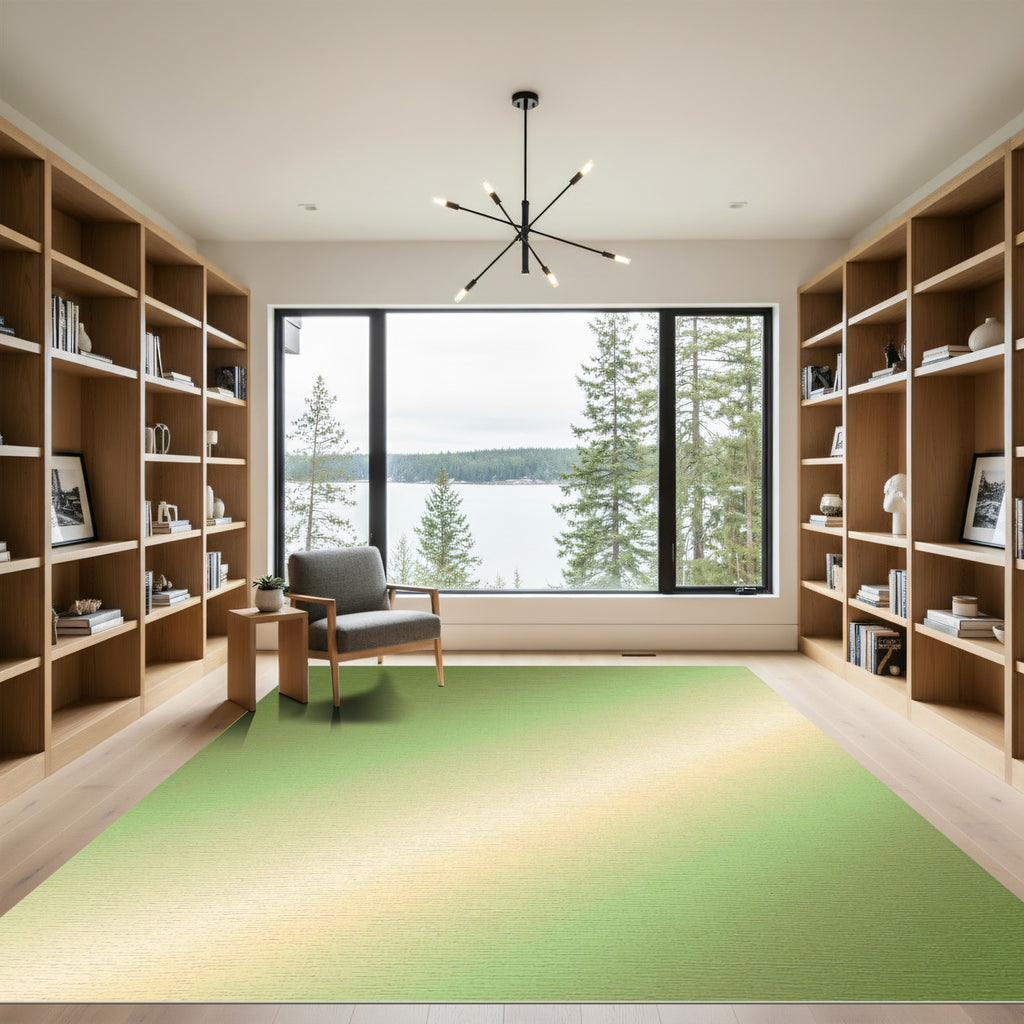 Green Yellow Gradient Diagonal Stripe Rug