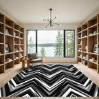 Monochromatic Geometric Jagged Chevron Rug