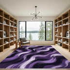 Deep Amethyst Brushstroke Swirl Rug