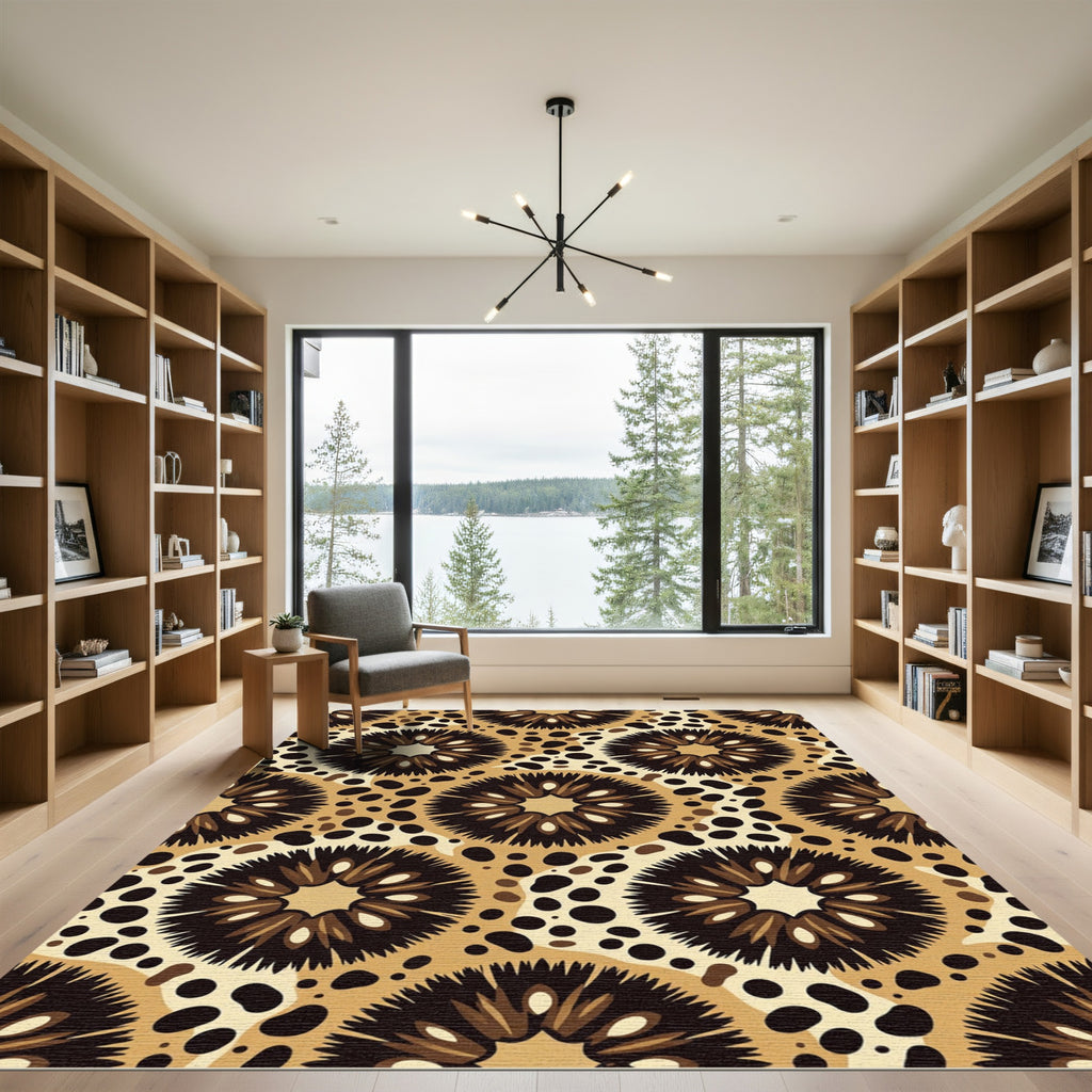 Earthy Bloom Spotted Sunburst Rug