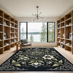 Ornate Floral Emblem Crown Rug
