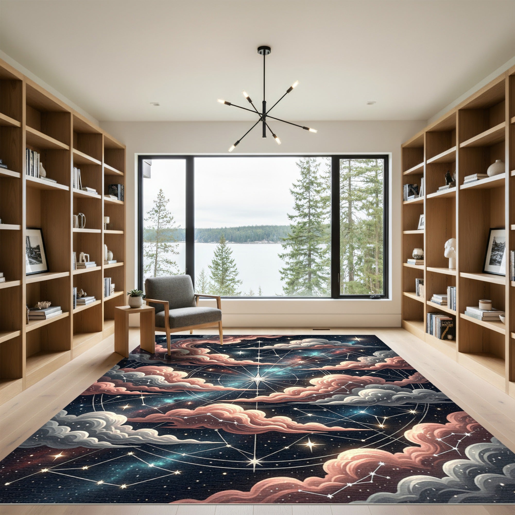 Ethereal Celestial Starry Constellation Clouds Rug