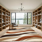 Earthy Tone Brushstroke Waves Rug